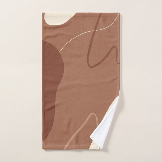 ensemble de serviettes de bain marron et blanc tan (Serviette à main)