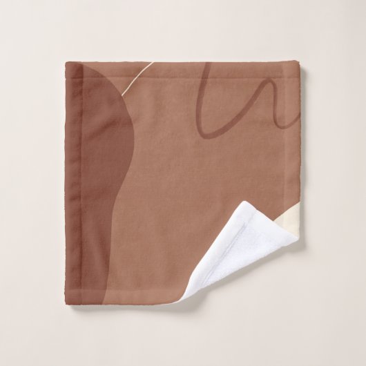 ensemble de serviettes de bain marron et blanc tan (Gant de toilette)