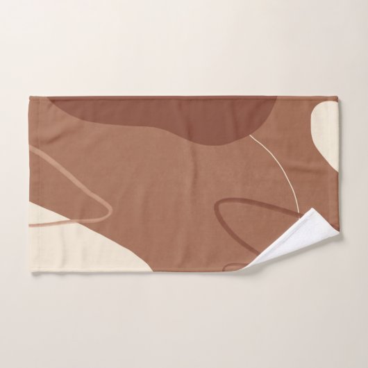 ensemble de serviettes de bain marron et blanc tan (Serviette à main)
