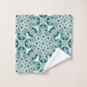 Ensemble de serviettes de bain, médaillons verts s (Gant de toilette)