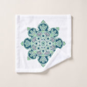 Ensemble de serviettes de bain, médaillons verts s (Gant de toilette)