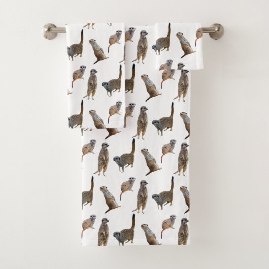 Ensemble de serviettes de bain Meerkat Frenzy (En situation)