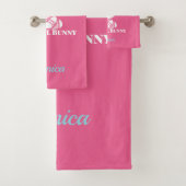 Ensemble de serviettes de bain "Mindful Bunny" ros (En situation)