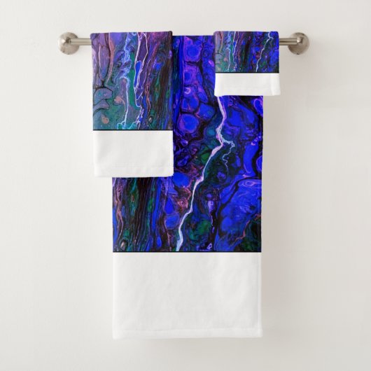Ensemble de serviettes de bain moderne d'art origi (En situation)