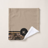 Ensemble de serviettes de bain modernes noir et br (Gant de toilette)