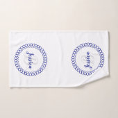 Ensemble de serviettes de bain Monogram Cercle ble (Serviette à main)