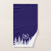 Ensemble de serviettes de bain Monogram Trees Bleu (Serviette à main)