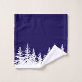 Ensemble de serviettes de bain Monogram Trees Bleu (Gant de toilette)
