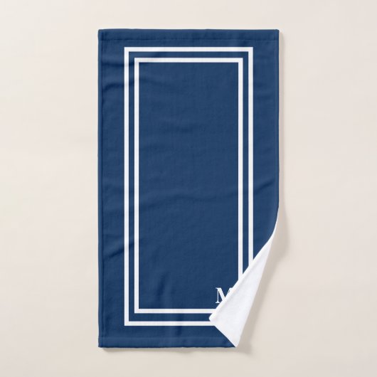 Ensemble de serviettes de bain Monogramme bleu mar (Serviette à main)