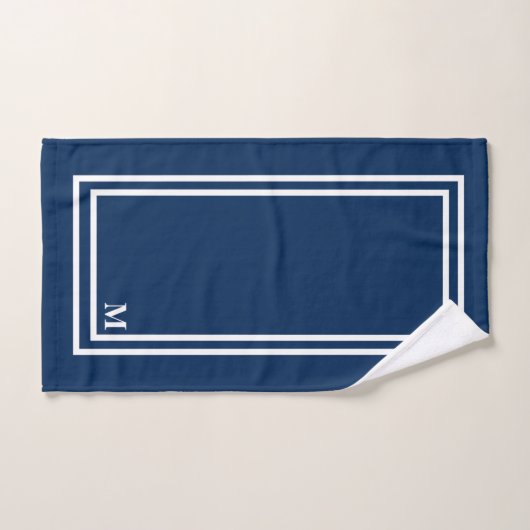 Ensemble de serviettes de bain Monogramme bleu mar (Serviette à main)