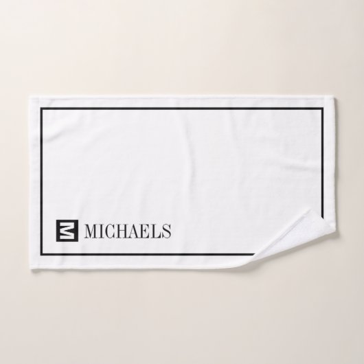 Ensemble de serviettes de bain monogramme de nom d (Serviette à main)