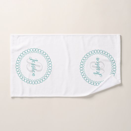 Ensemble de serviettes de bain Monogramme en cercl (Serviette à main)