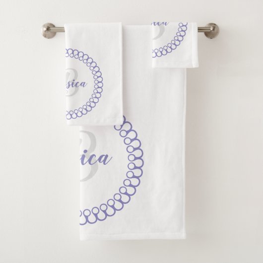 Ensemble de serviettes de bain Monogramme en cercl (En situation)