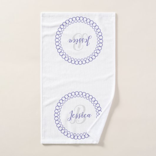 Ensemble de serviettes de bain Monogramme en cercl (Serviette à main)