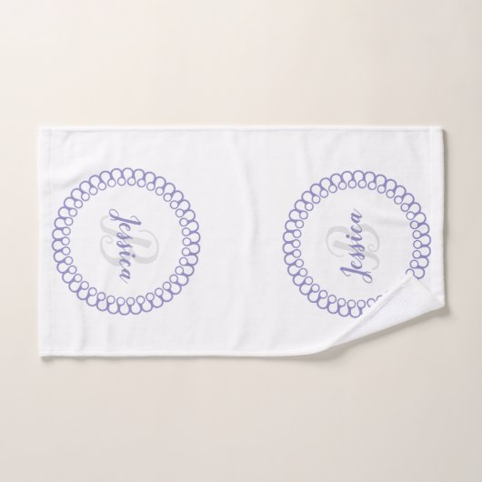 Ensemble de serviettes de bain Monogramme en cercl (Serviette à main)