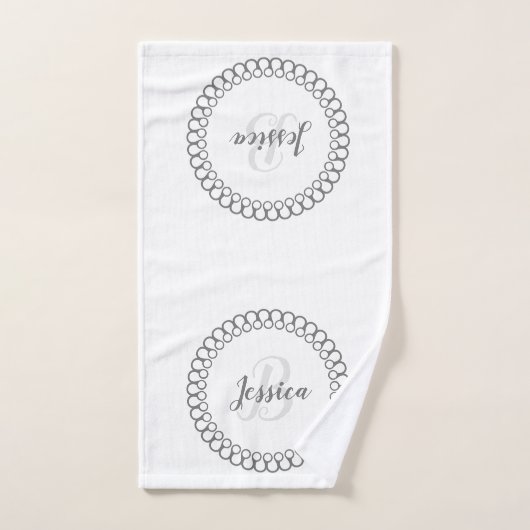 Ensemble de serviettes de bain Monogramme en cercl (Serviette à main)