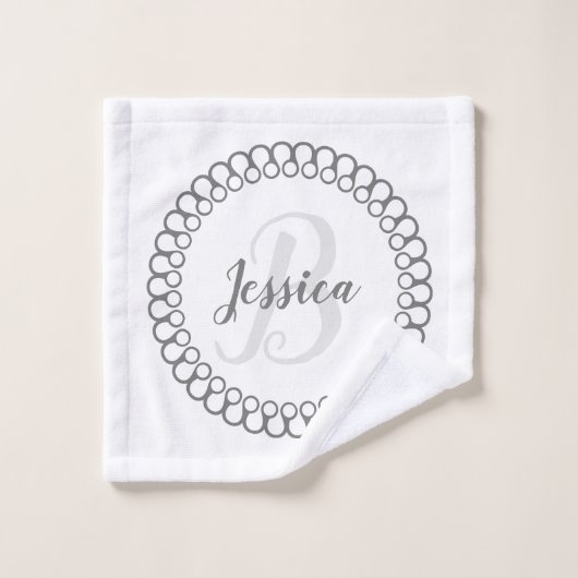 Ensemble de serviettes de bain Monogramme en cercl (Gant de toilette)