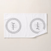 Ensemble de serviettes de bain Monogramme en cercl (Serviette à main)
