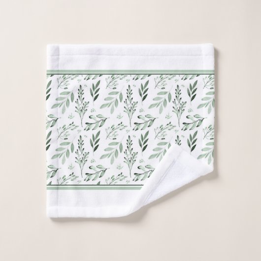 Ensemble de serviettes de bain monogramme feuille  (Gant de toilette)