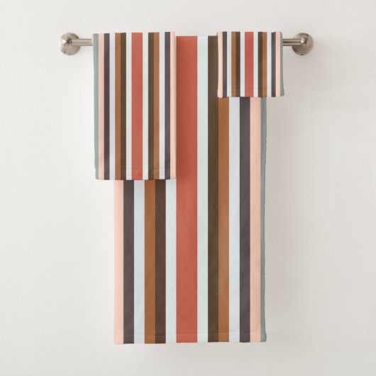 Ensemble de serviettes de bain Motif à rayures mul (En situation)