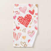 Ensemble de serviettes de bain Motif au coeur de C (Serviette à main)