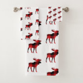 Ensemble de serviettes de bain Motif Cabine Moose (En situation)