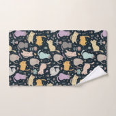 Ensemble de serviettes de bain motif chats et fleu (Serviette à main)