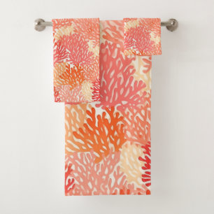 Ensemble de serviettes de bain motif de coraux mod
