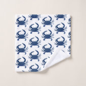 Ensemble de serviettes de bain Motif de crabe bleu (Gant de toilette)