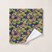Ensemble de serviettes de bain motif de jurokugiku (Gant de toilette)