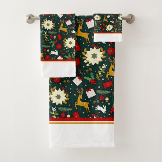 Ensemble de serviettes de bain motif de Noël (En situation)