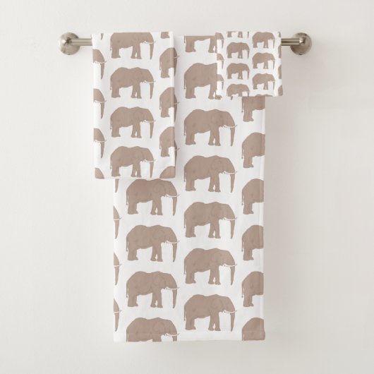Ensemble de serviettes de bain Motif Elephant Safa (En situation)