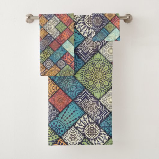 Ensemble de serviettes de bain Motif en diagonale (En situation)