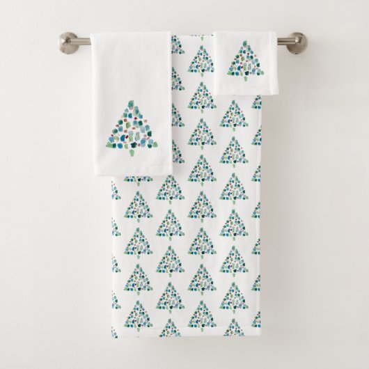 Ensemble de serviettes de bain Motif en sapin de N (En situation)