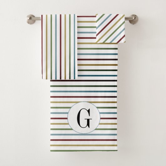 Ensemble de serviettes de bain motif et monogramme (En situation)