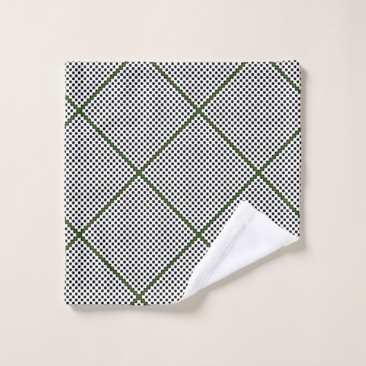 Ensemble de serviettes de bain Motif Hexagon blanc (Gant de toilette)