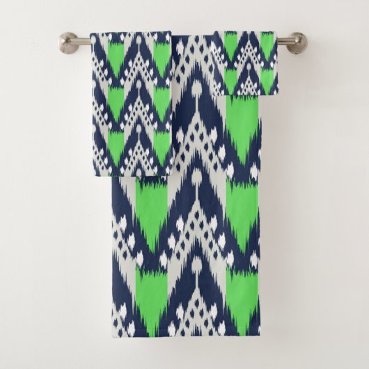 Ensemble de serviettes de bain Motif Ikat (En situation)
