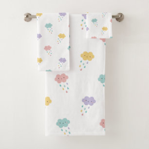 Ensemble de serviettes de bain Motif Pastel Kawaii