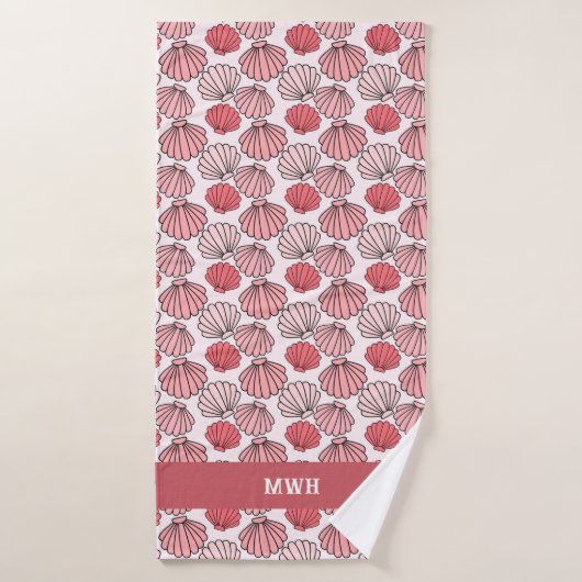 Ensemble de serviettes de bain Motif rose Seashell (Serviette de bain)