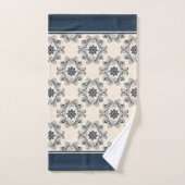 Ensemble de serviettes de bain motif vintage bleu (Serviette à main)