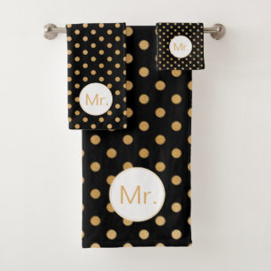 Ensemble de serviettes de bain Mr & Mrs, couleurs 