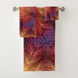 Ensemble de serviettes de bain multicolores à moti