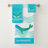 Ensemble de serviettes de bain Nautical Turquoise (En situation)