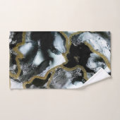 Ensemble de serviettes de bain noir, blanc et or | (Serviette à main)