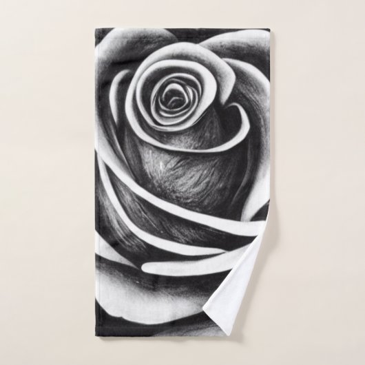 Ensemble de serviettes de bain noir et blanc (Serviette à main)