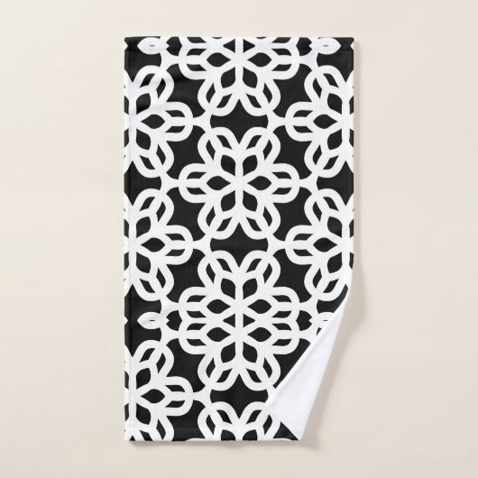 Ensemble de serviettes de bain noir et blanc (Serviette à main)