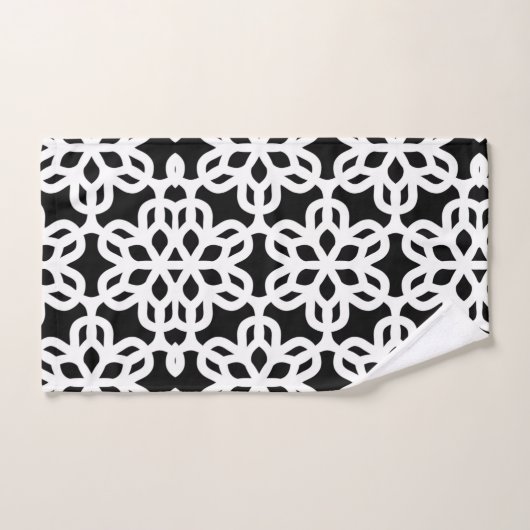 Ensemble de serviettes de bain noir et blanc (Serviette à main)