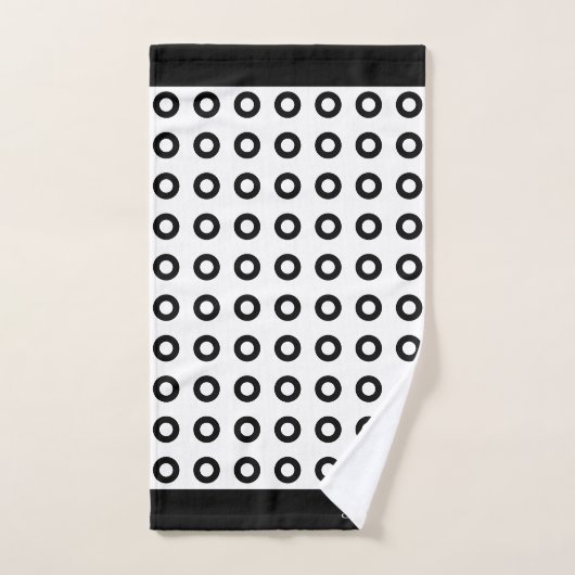 Ensemble de serviettes de bain noir et blanc monog (Serviette à main)