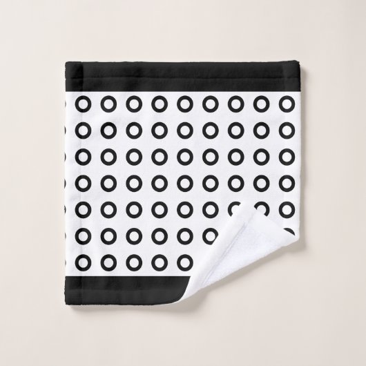 Ensemble de serviettes de bain noir et blanc monog (Gant de toilette)