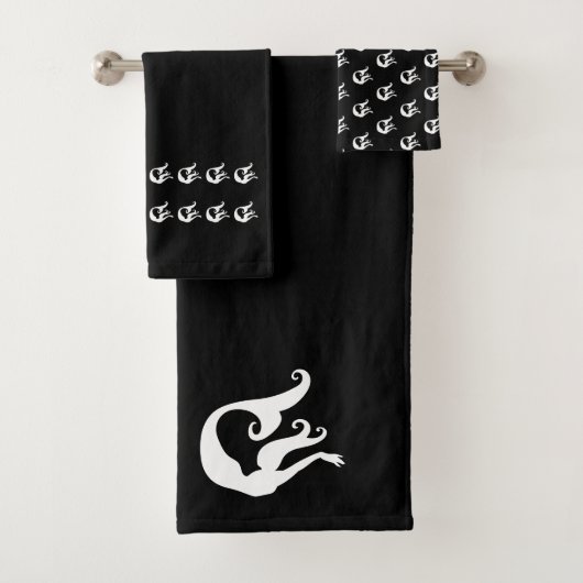 Ensemble de serviettes de bain noir et blanc pour (En situation)